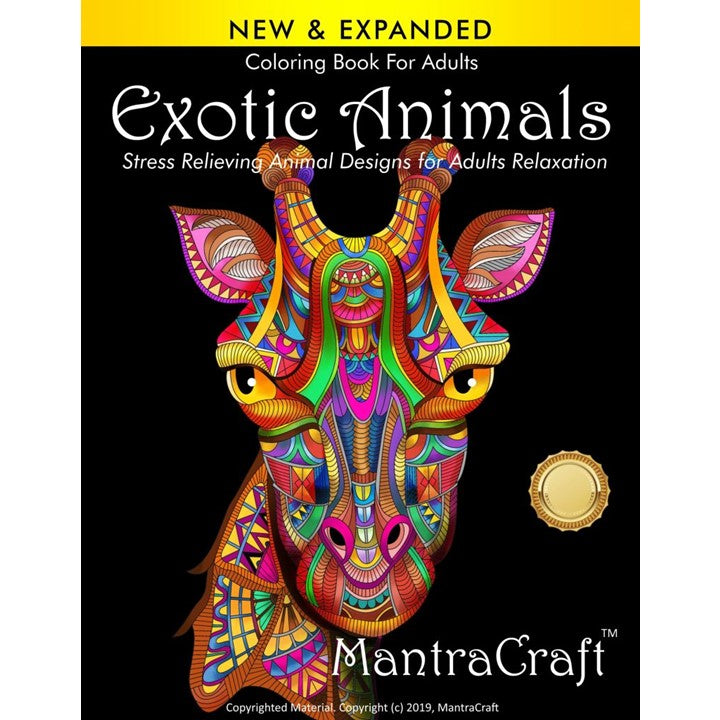Coloring Book For Adults: Exotic Animals: Stress Relieving Animal Designs for Adults Relaxation