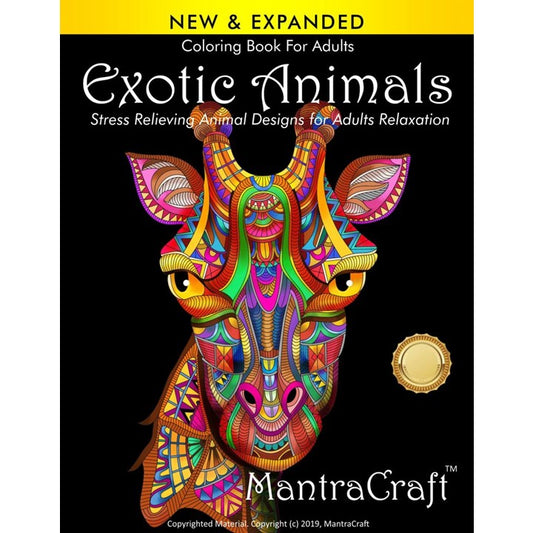 Coloring Book For Adults: Exotic Animals: Stress Relieving Animal Designs for Adults Relaxation