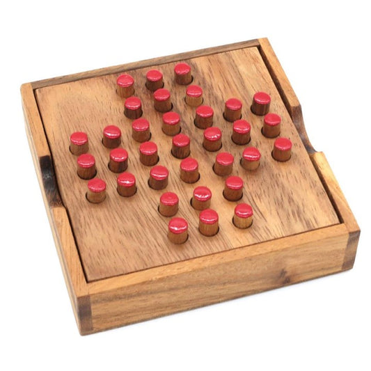 Solitaire Plus Wooden Game Puzzle for Adults and Kids
