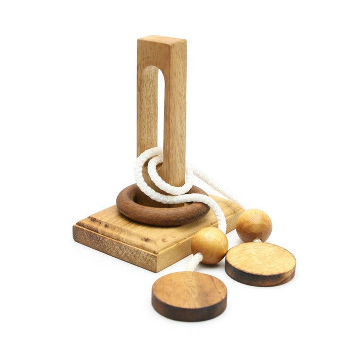 Locked Ring Wooden String Puzzle – Craftspace
